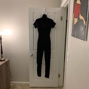 Fashion Nova black and white stripe one piece